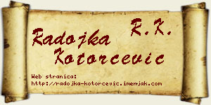 Radojka Kotorčević vizit kartica